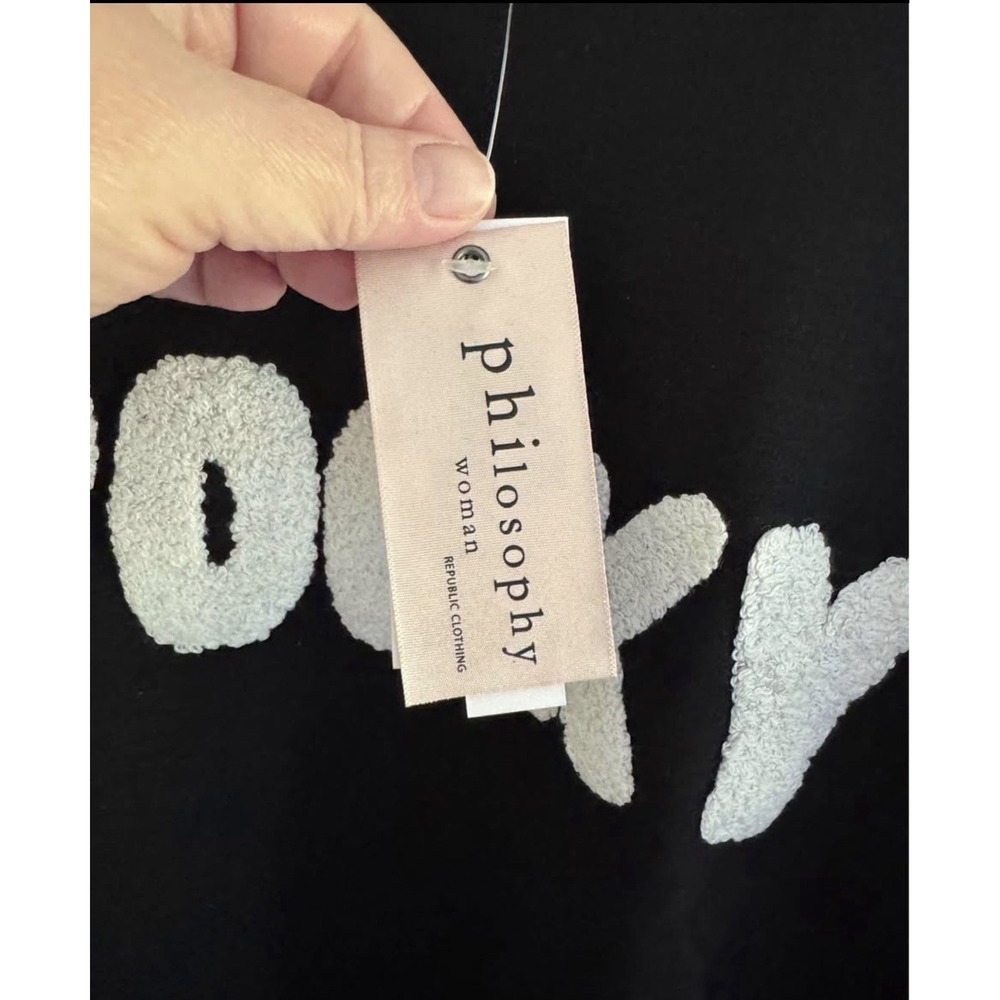 Philosophy Spooky Halloween Sweatshirt Size 1X Black Fleece Crew Neck Ghost NWT - Picture 3 of 3